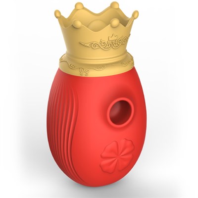 Универсальный бесконтактный вакуум-волновой стимулятор "Принцесса" красный с желтой короной