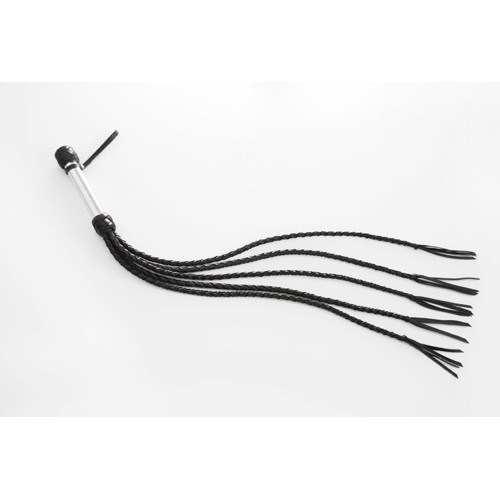 Плеть "Пятихвостка" с металической ручкой, чёрная - фото 41947