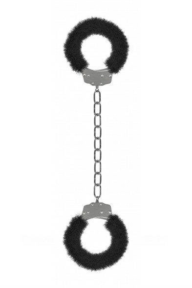 Оковы «Furry Ankle Cuffs»  для щиколоток с черным мехом - фото 42468