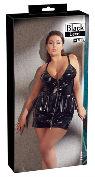 Сорочка Black Level Peplum лаковая на молнии черная, XL 00000014836 - фото 43370