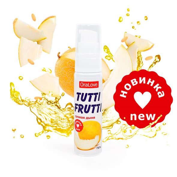 Съедобная гель-смазка Tutti Frutti со вкусом дыни, 30 г - фото 45321