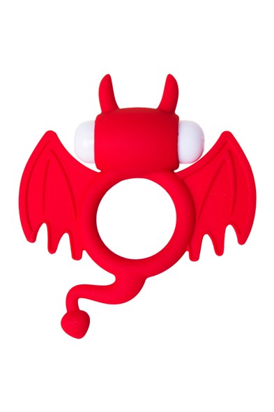 Эрекционное вибро-кольцо Batman красный силикон - фото 45882