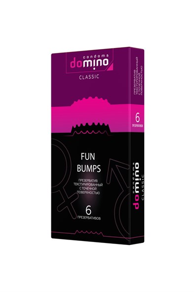 Презервативы Domino Classic Fun Bumps текстурированные, 6шт - фото 46308