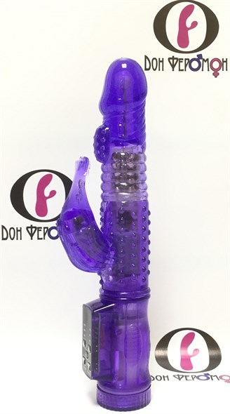 Вибратор-ротатор Дельфин фиолетовый гель - фото 46687