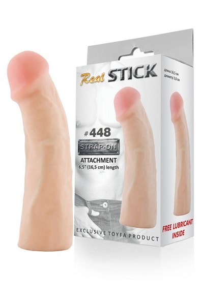 Фаллос-насадка для страпона RealStick #448 телесная, 16,5см - фото 46810