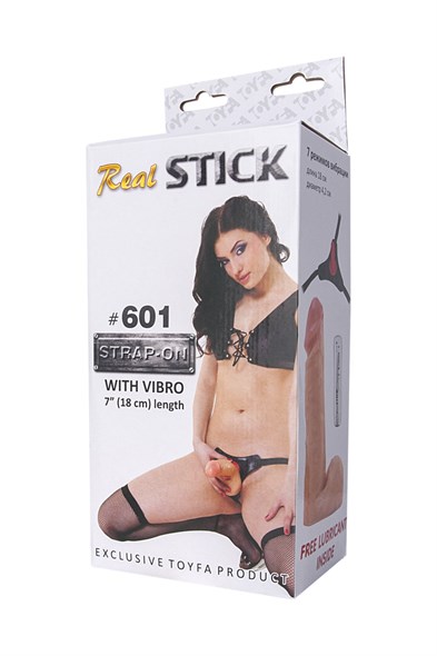 Вибратор поясной RealStick 601 телесный, 7 режимов вибрации, 18 см - фото 46886