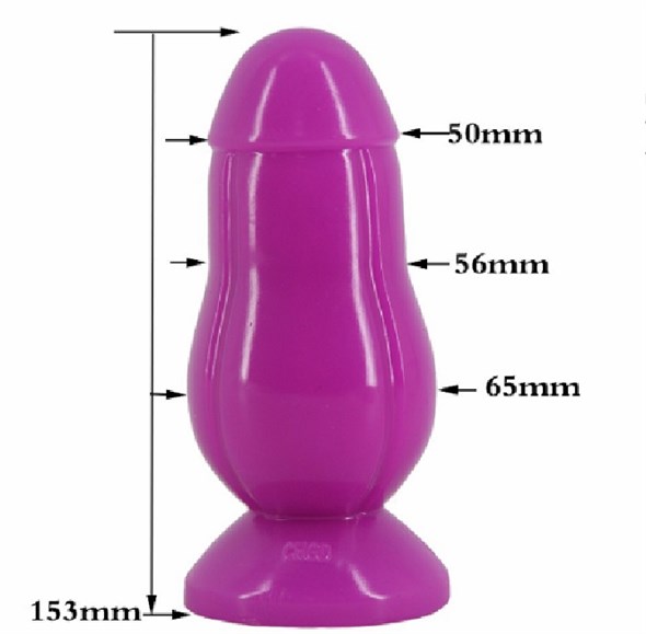 Втулка-гигант FAAK на присоске, пурпурный гель, 15,3*6,5см - фото 47594