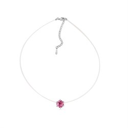 Ожерелье на леске с розовым кристаллом - фото 47834