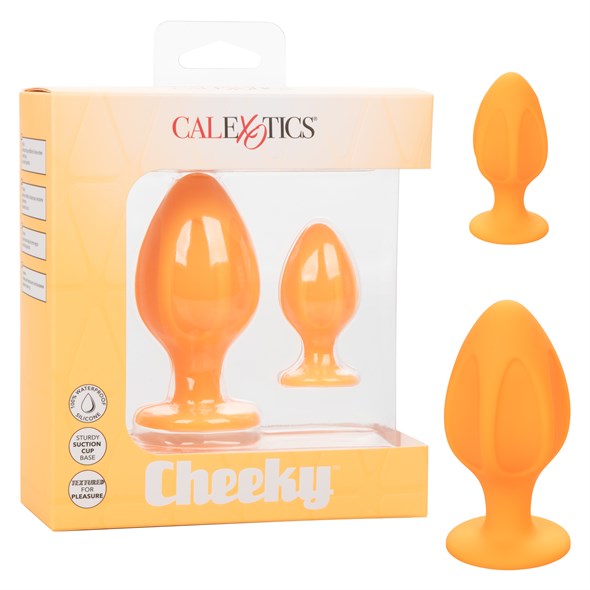 Набор 'Cheeky' две анальных пробки из силикона оранж, 9 x5см и 5x3,25см. - фото 48405