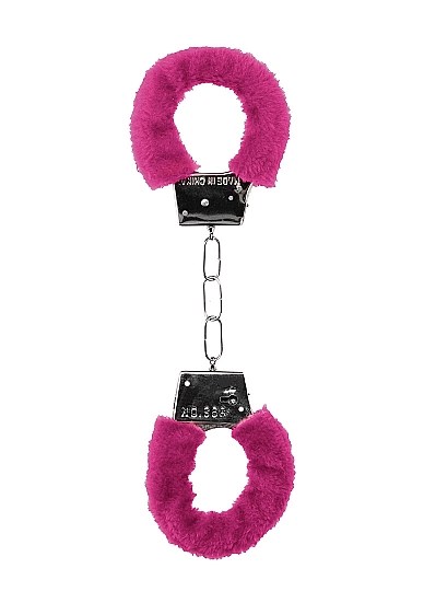 Металлические наручники с меховой обивкой Beginner's Handcuffs Furry, розовые - фото 49605