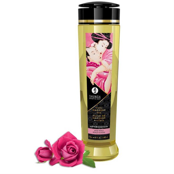 Масло массажное Shunga Erotic Massage Oil аромат розы, 240мл - фото 50409