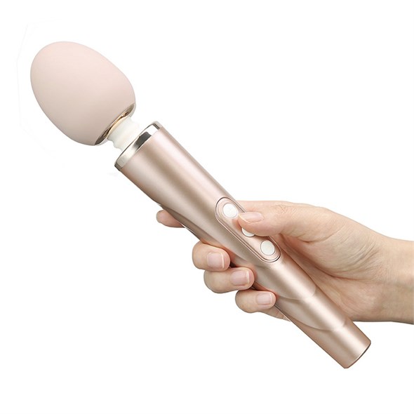 Принудитель оргазма Wand Massager перезаряжаемый золотой, 16 режимов - фото 50785