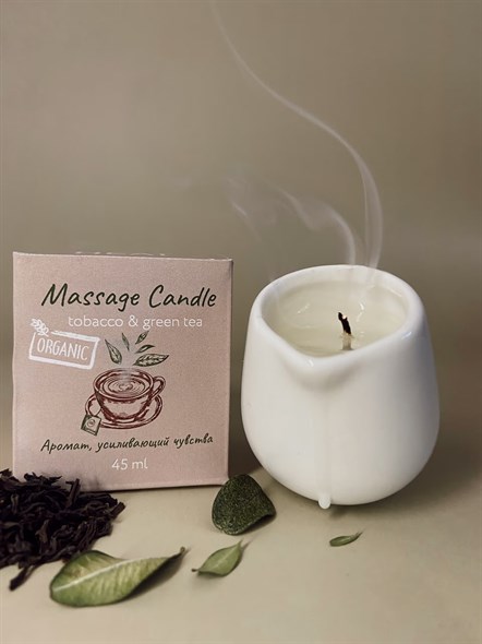 Массажная свеча с ароматом табака и зеленого чая, 45мл - фото 51286