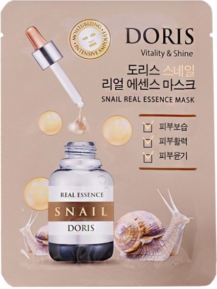 Ампульная маска для лица Doris Snail Real Essence Mask, 25ml - фото 53256