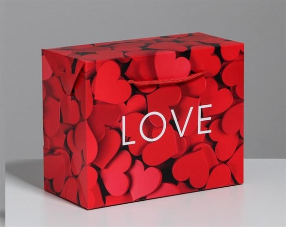 Пакет—коробка Love, 23*18*11см - фото 53673