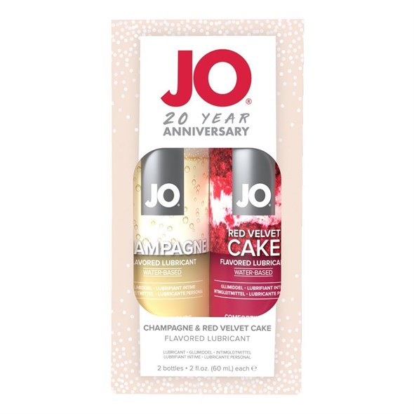 Набор оральный лубрикантов JO Limited Edition 20 Year шампанское+торт красный бархат, по 60 мл - фото 54465