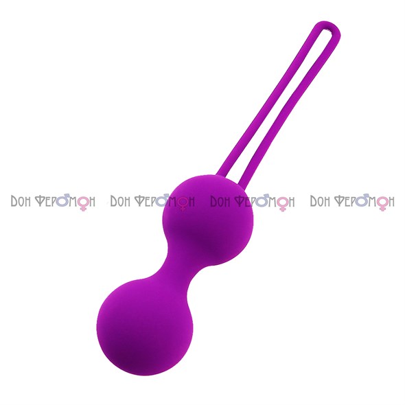 Тренажер вагинальных мышц двойные шарики, фиолетовый силикон, диаметр 3,2см - фото 54792