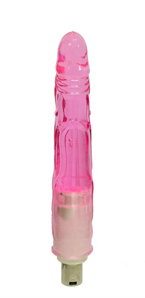 Фаллос насадка для секс машины, розовый, 17*2,5см - фото 54862