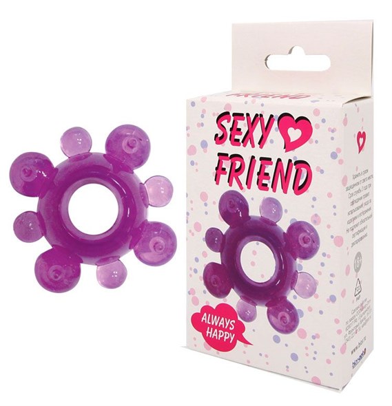 Эрекционное кольцо Sexy Friend бордовый гель - фото 57056