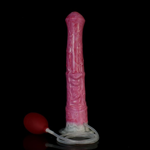 Дилдо «Кентавр» с иммитацией семяизвержения, бело-розовый ТПР - фото 57099