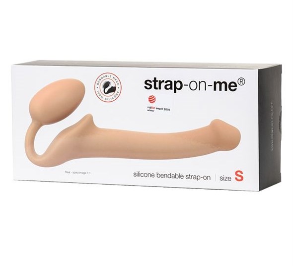 Безремневой страпон Strap-On-Me Semi-Realistic гибкий телесный, S - фото 57579