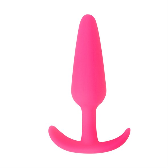 Анальная пробка для ношения каплевидная, розовый силикон, 8,4*2,1см - фото 58118
