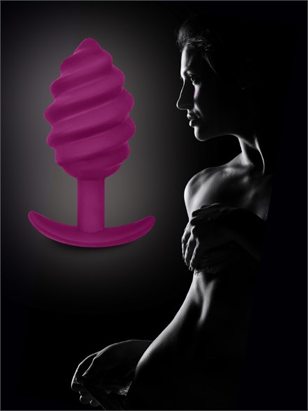 Анальная витая пробка Gvibe Gplug Twist 2 цвет ежевики, 10,5*3,9 см 00001308341 - фото 59168