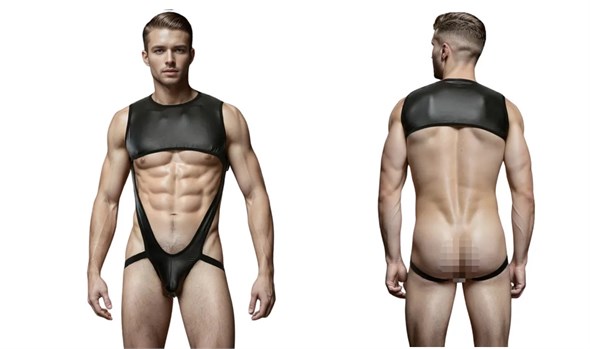 Мужское боди LaBlinque из вет-лок черное, размер L/XL 00001309998 - фото 61373