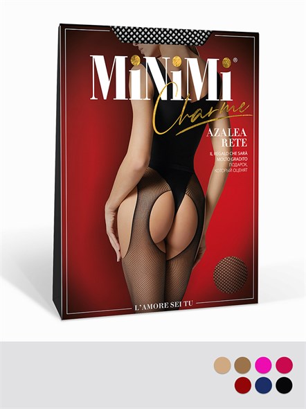 Колготки с открытыми бедрами, Minimi Azalea Rete, розовые, S/M 00001509505 - фото 64194