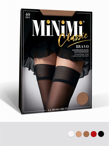 Чулки с резинкой и рисунком «соты» Minimi Bravo 40,  черные, 5(XL) 00001509508 - фото 64197