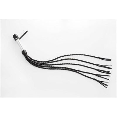 Плеть 'Пятихвостка' с металической ручкой, чёрная
