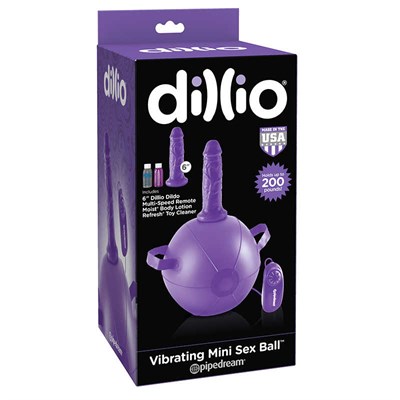 Вибромяч Dillio Sex Ball с фаллоимитатором фиолетовый
