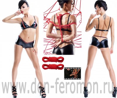 Набор Yuka (высокие трусики, топ) с веревками для Shibari, M 00000011566