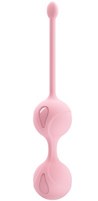 Вагинальные шарики Kegel Tighten UP II со смещённым центром тяжести, розовые, 3,2х16,3см