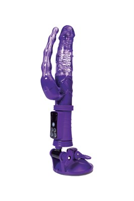 Вибратор Hi-Tech A-Toys с анальным стимулятором, на присоске, фиолетовый