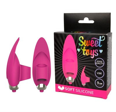 Вибро-насадка на палец Sweet Toys розовая, 8 см.