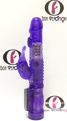 Вибратор-ротатор Дельфин фиолетовый гель