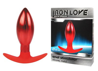 Пробка для ношения Iron Love красный металл, стоппер силикон, 10,6*3,5см