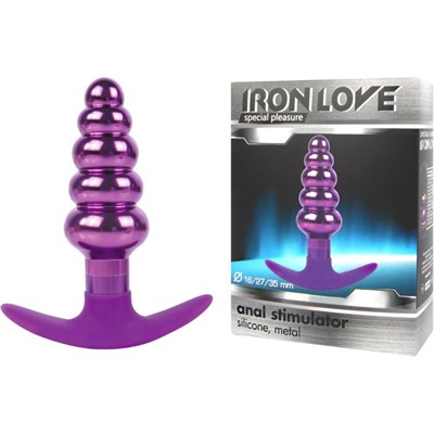Ёлочка для ношения Iron Love фиолетовый металл, стоппер силикон, 10,8*3,5см