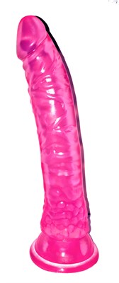 Фаллос без мошонки на присоске, розовый/фиолетовый гель, 20*3,5см