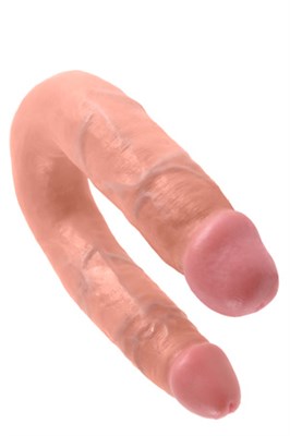 Двухголовый загнутый фаллос U-Shaped King Cock телесный 13,9*3,3см 00000010279