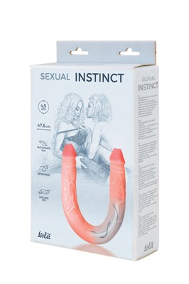 Двусторонний гнущийся фаллос Sexual Instinct телесный 47.6*4.5 см