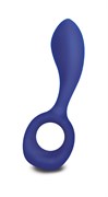 Анатомический вибратор для обоих партнёров Gvibe Gpop, синий 12,5 см