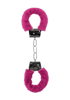Металлические наручники с меховой обивкой Beginner's Handcuffs Furry, розовые 00000016471
