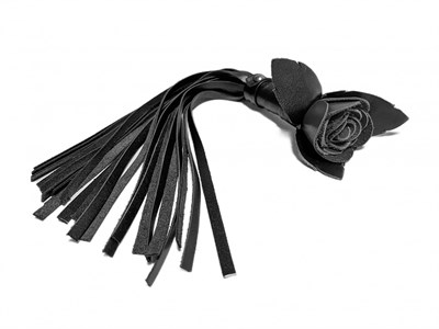 Плеть чёрная роза с кожаными хвостами