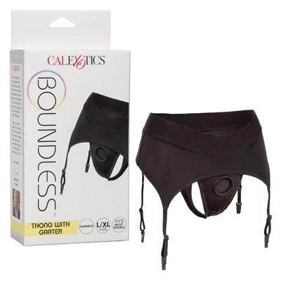 Трусики для страпона c подвязкой Boundless™ Thong with Garter, L/XL