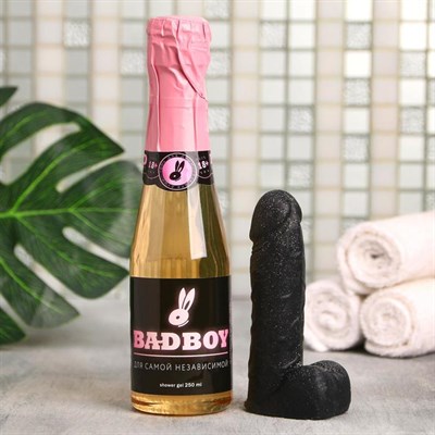 Набор BadBoy мыло в форме пениса и гель для душа-шампанское, 250мл