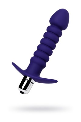 Анальная вибро-пробка «Штучки-Дрючки», фиолетовый силикон, 14 см