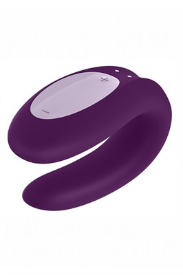 Вибро-массажер Satisfyer Double Joy для пар гаджетовый, фиолетовый