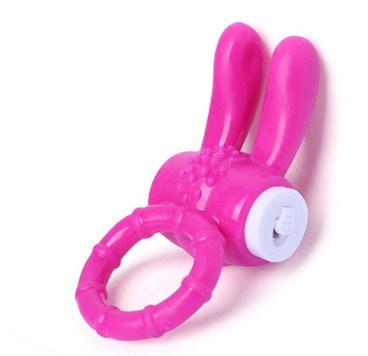 Эрекционное вибро-кольцо "Кролик" розовый силикон